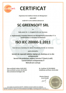 Certificare ISO IEC 20000-1:2011 Certificare ISO IEC 20000-1:2011