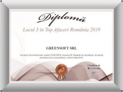 Locul 3 in top 5 Afaceri pentru Microintreprinderi, judetul CONSTANTA, domeniul 95: Reparatii de calculatoare, de articole personale si de uz gospodaresc Locul 3 in top 5 Afaceri pentru Microintreprinderi, judetul CONSTANTA, domeniul 95: Reparatii de calculatoare, de articole personale si de uz gospodaresc