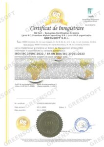 Document: ISO/IEC 27001:2022 – Sistem de Management al Securității Informației — GreenSoft Constanța