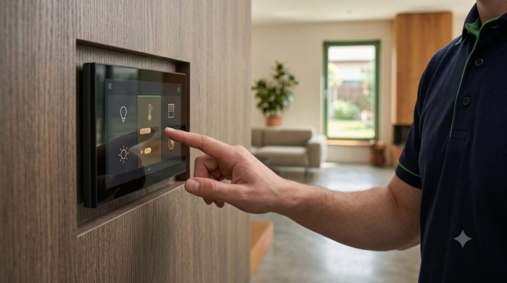 Panou de automatizare smart home KNX controlat de pe telefon — GreenSoft Constanța