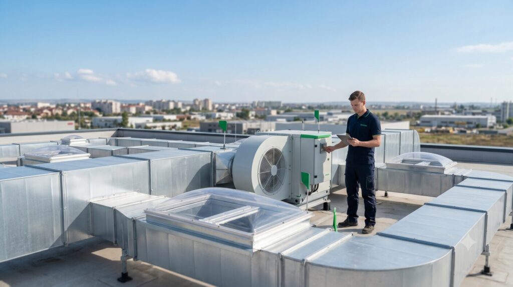 Sistem de desfumare și evacuare a fumului instalat de GreenSoft — Constanța