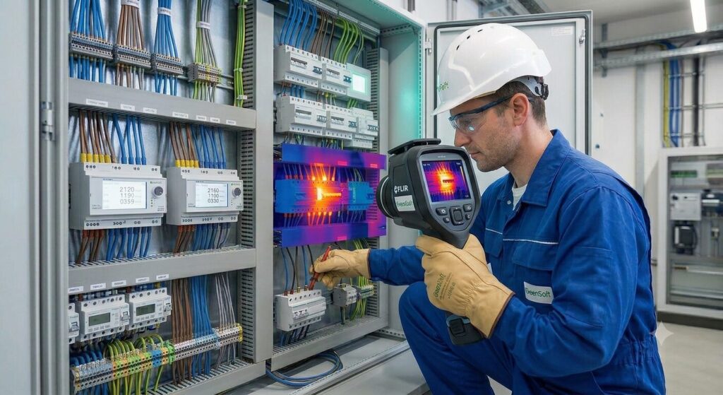 Inspecție termografică a unui tablou electric cu cameră FLIR — GreenSoft, Constanța